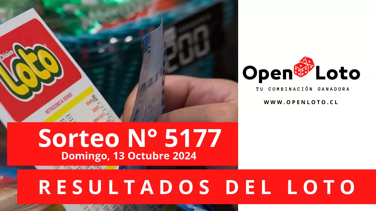 Sorteo Loto 5177 del domingo, 13 de octubre del 2024